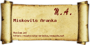 Miskovits Aranka névjegykártya